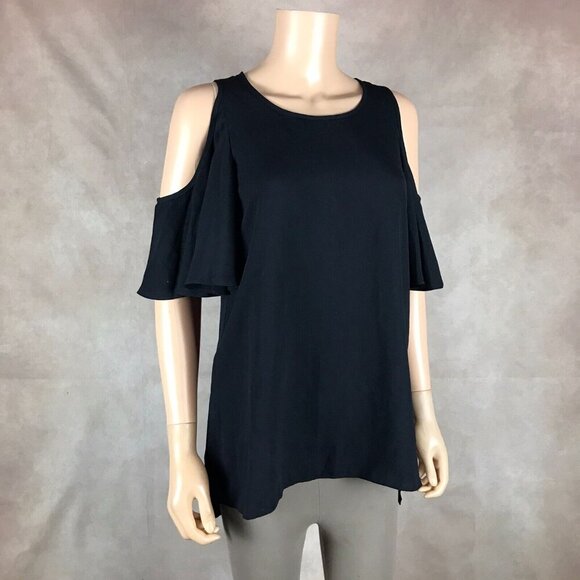 KENSIE Black Cold-Shoulder Top NWT SMALL - Picture 4 of 6
